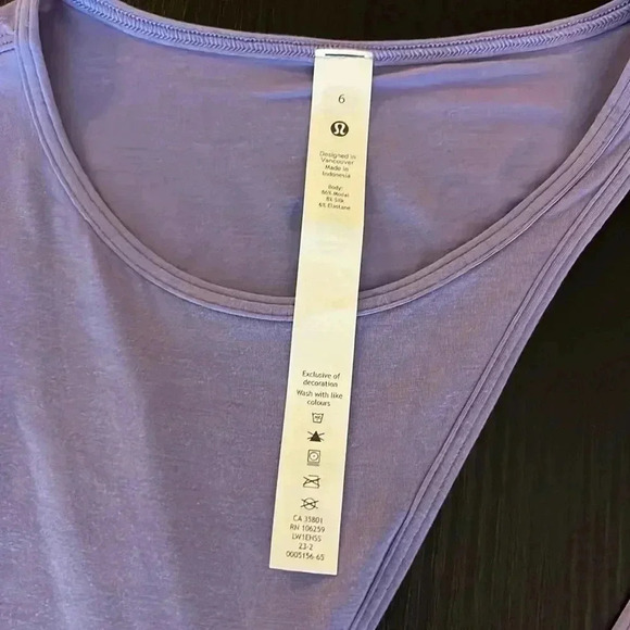 NWT Shoulder Cut Out Yoga Tank Dark Lavender size 6 - Picture 3 of 4